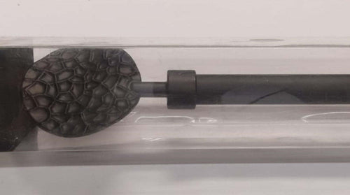 ECOSI'---KIT-ESTENSIBILE-BASTONE-TENDA-+-SUPPORTO-120-210CM---PRONTO-PER-ISTALLAZIONE-A-PARETE---POMELLO-FINALE-TONDO-NERO-LACCATO