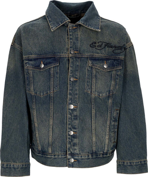 ED-HARDY-Giubbotto-Jeans-Uomo-Abstract-United-Dreams-Oversized-Denim-Jacket-Blue-da-uomo