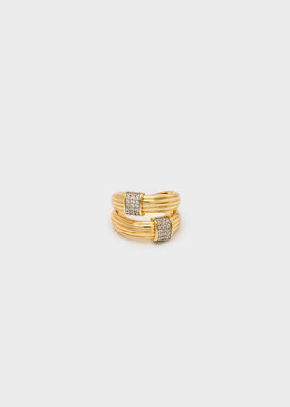Anello doppie con pietre clear