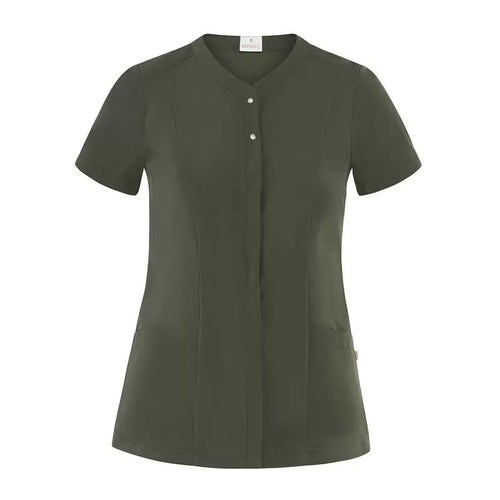 Casacca Anita Verde Militare Casacca Donna Manica Corta Estetica Medicale Acconciature