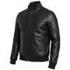 Markup giacca bomber nero in ecopelle MK24005