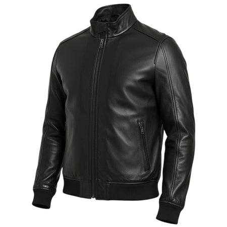 Markup giacca bomber nero in ecopelle MK24005