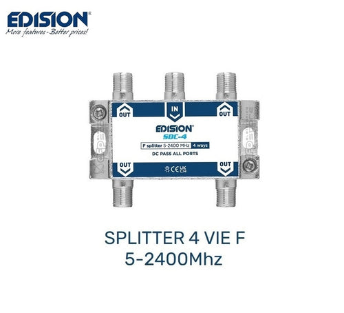 Splitter 4 vie F 5-2400Mhz Satellitare e Terrestre EDISION SDC-4