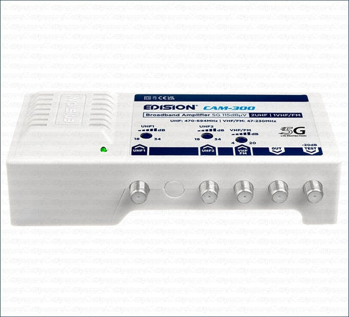 Amplificatore Antenna Tv Centralino VHF UHF Da Interno Per Digitale Terrestre DVB-T2 Con Filtro LTE 5G