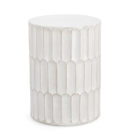 Tavolino caesar bianco, struttura in magnesia, finitura a base di nitrocellulosa Ø 40.5 x 56 cm