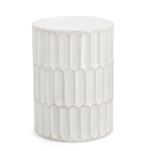 Tavolino caesar bianco, struttura in magnesia, finitura a base di nitrocellulosa Ø 40.5 x 56 cm