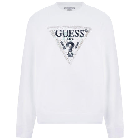 Guess felpa bianca logo triangolo M5YQ05 K68I4 G011