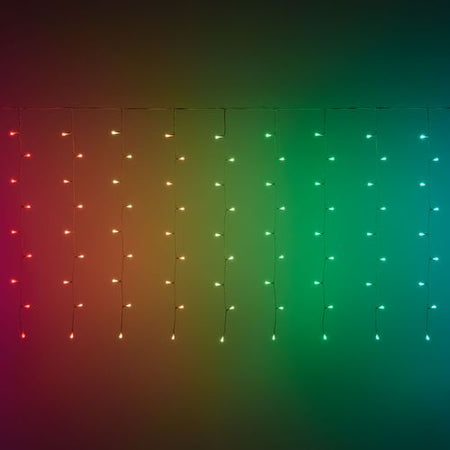 Tenda luminosa 180 led multicolor di Natale cascata da interno ed esterno 400 cm