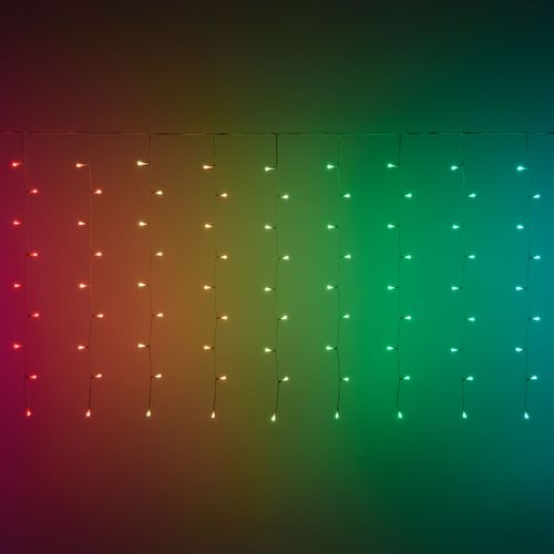 Tenda luminosa 180 led multicolor di Natale cascata da interno ed esterno 400 cm