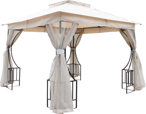 EFFIGIES---gazebo-da-giardino-3x3-in-metallo-completo-di-zanzariere-Antracite-Milani-Home