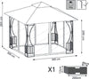 EFFIGIES---gazebo-da-giardino-3x3-in-metallo-completo-di-zanzariere-Antracite-Milani-Home