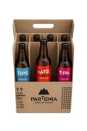 Partenia – Box Degustazione Birra Artigianale Napoletana: Irish Red Ale, Blonde Ale, Session IPA (6 Bottiglie)