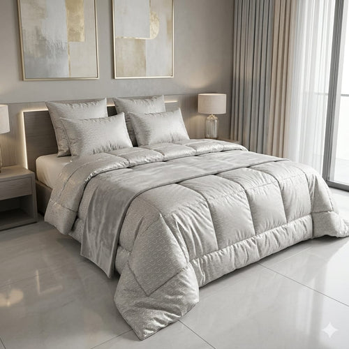 Trapunta Matrimoniale Philipp Plein Hexagon in Raso di Cotone 270x260 cm