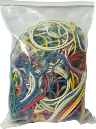 Elastici - gomma - misure e colori assortiti - Markin - conf. 1 kg (10 sacchetti da 100 g ciascuno) Cancelleria e prodotti per ufficio/Archivio ufficio e accessori per scrivania/Nastri colle elastici e graffette/Elastici Eurocartuccia - Pavullo, Commerciovirtuoso.it