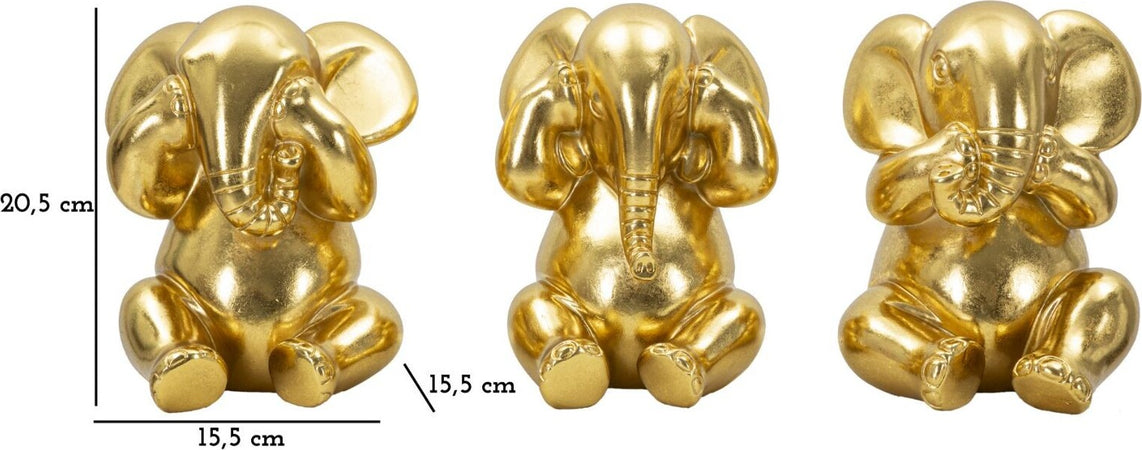 Elefante-Non-Vedo/Non-Sento/-Non-Parlo-Set-3-Pz-Cm-Ø-15,5X20,5