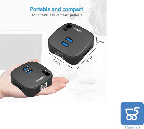 Elekele ETC1004 Adattatore Multifunzione Hub 3.0 WiFi Modem Wireless