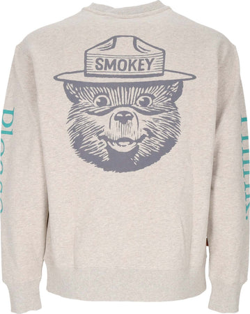 ELEMENT-Felpa-Girocollo-Uomo-Please-Crewneck-X-Smokey-Bear-Oatmeal-Heather-da-uomo