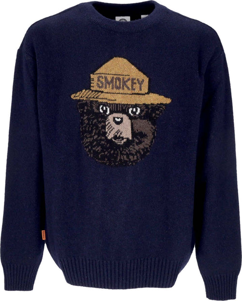 ELEMENT-Maglione-Uomo-Jacquard-Sweater-X-Smokey-Bear-Eclipse-Navy-da-uomo