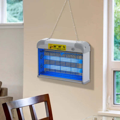 Elettroinsetticida-da-Esterno-e-Interno-con-Lampada-Antizanzare-UV-per-60m²,-Zanzariera-Elettrica-20W,-Grigio-e-bianco-XG7849-011XG7