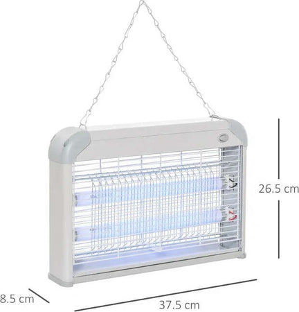Elettroinsetticida-da-Esterno-e-Interno-con-Lampada-Antizanzare-UV-per-60m²,-Zanzariera-Elettrica-20W,-Grigio-e-bianco-XG7849-011XG7