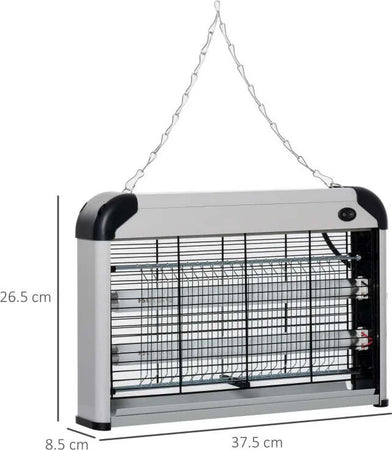 Elettroinsetticida-da-Esterno-e-Interno-con-Lampada-Antizanzare-UV-per-60m²,-Zanzariera-Elettrica-20W，Nero-e-argento-XK7849-011SRXK7