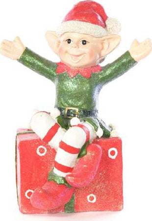 Elfo giullare seduto su regalo h 43 decorazione natalizia in poli resina Casa e cucina/Decorazioni per interni/Addobbi e decorazioni per ricorrenze/Decorazioni natalizie/Schiaccianoci MagiediNatale.it - Altamura, Commerciovirtuoso.it