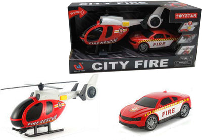 Elicottero-e-Auto-Pompieri-luci-e-suoni-Kidz-Corner