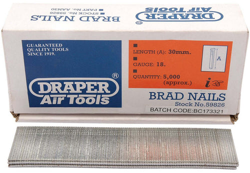 Elite Choice Draper XS17 – 59826 30 mm BRAD Nails 18 gauge [confezione da 5000]
