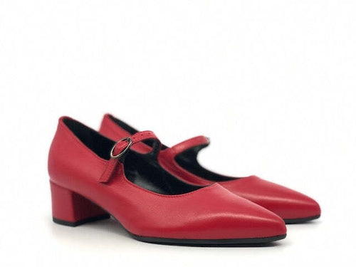 ELLEN decollete rosso con cinturino