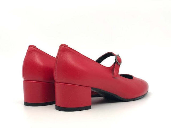 ELLEN decollete rosso con cinturino