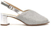 ELLEN Sandalo donna in lurex argento tacco 50