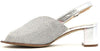 ELLEN Sandalo donna in lurex argento tacco 50