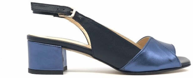 ELLEN Sandalo donna laminato blu tacco 45