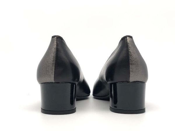 ELLEN Scarpa da donna in nappa nera e bordò con inserti argentati