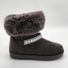 Elsa - Stivaletti in camoscio con pelliccia e strass donna