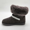 Elsa - Stivaletti in camoscio con pelliccia e strass donna
