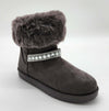 Elsa - Stivaletti in camoscio con pelliccia e strass donna