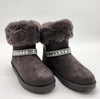 Elsa - Stivaletti in camoscio con pelliccia e strass donna