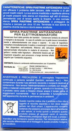 Emanatore antizanzare elettrico con presa da muro + 10 piastrine