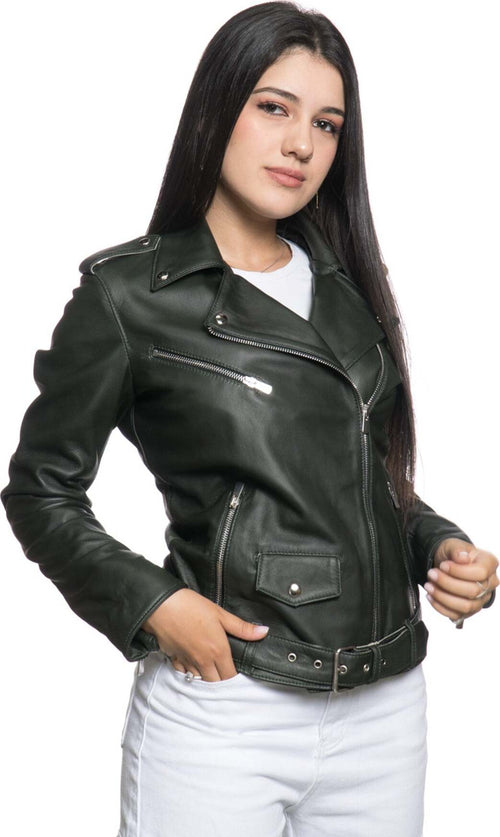 Emma---Chiodo-Donna-Verde-in-vera-pelle