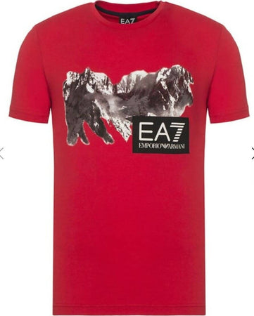 EMPORIO ARMANI T-Shirt Uomo 100% Cotone Maglia Maniche Corte Girocollo Rossa con Sampa Armani T-Shirt EMPORIO ARMANI Euforia - Bronte, Commerciovirtuoso.it