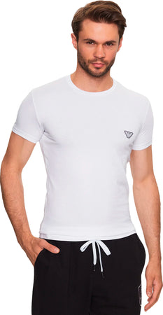 Emporio Armani T-Shirt Uomo Logo Ricamato Tinta Unita Maglia - Main Image