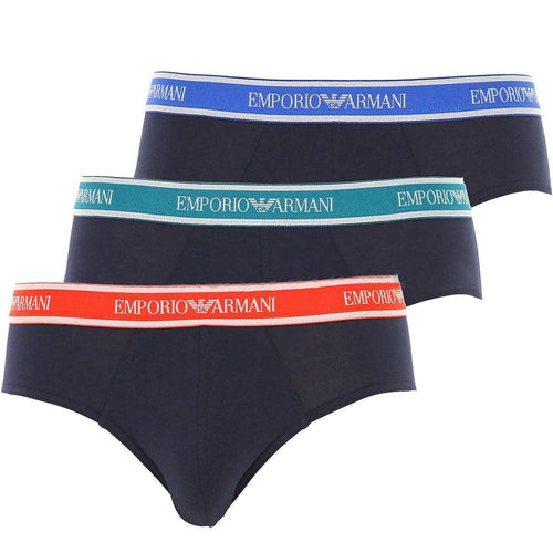 Emporio Armani Slip Uomo Set 3 Slip Elastico Logo 40035 S37 - Passarelli Biancheria