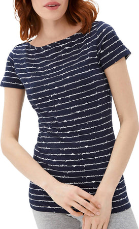 Emporio Armani Underwear T-shirt Donna Maglia Maniche Corte Blu e Bianca Maglietta Girocollo Logo Armani T-HIRT DONNA EMPORIO ARMANI UNDERWWEAR Euforia - Bronte, Commerciovirtuoso.it