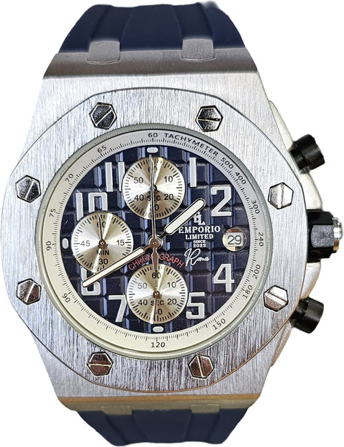 EMPORIO-LIMITED---OROLOGIO-CRONOMETRO-ROMA-BLU/ARGENTO---3501