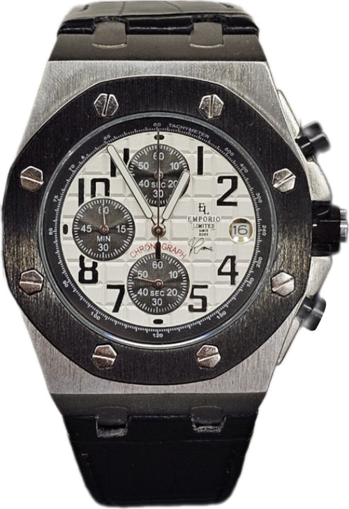 EMPORIO-LIMITED---OROLOGIO-CRONOMETRO-ROMA-NERO/ARGENTO---3501