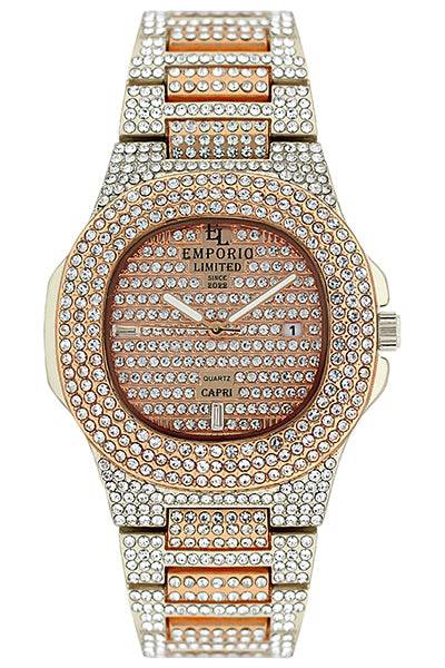 Emporio Limited - Orologio Al Quarzo Capri Oro Rosa/Argento - 2733