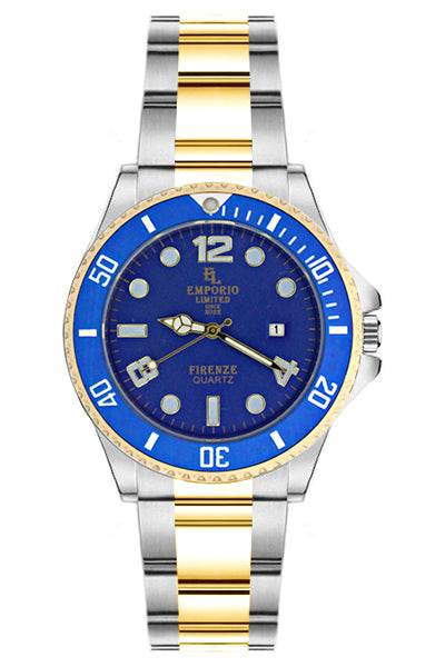 Emporio Limited - Orologio Al Quarzo Firenze Argento/Oro/Blu - 1267