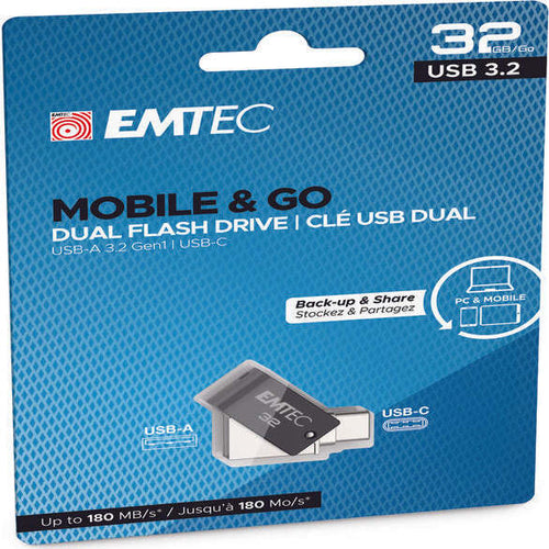 Emtec - Dual USB3.2 T260 - Type-C - ECMMD32GT263C - 32GB Elettronica/Informatica/Dispositivi archiviazione dati/Dispositivi archiviazione dati esterni/PenDrive Eurocartuccia - Pavullo, Commerciovirtuoso.it