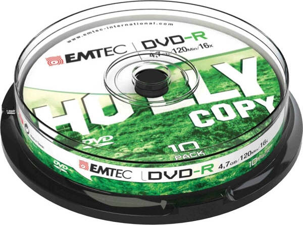 Emtec - DVD-R - registrabile - ECOVR471016CB - 4 7GB - conf. 10 pz Elettronica/Informatica/Accessori/Supporti vergini/BD-R Eurocartuccia - Pavullo, Commerciovirtuoso.it